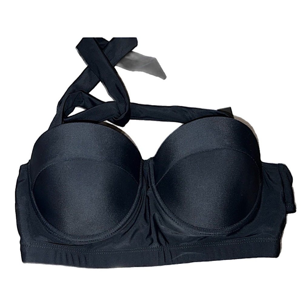 Unique & Classic Womens Black Swimwear Top With Straps Size Medium